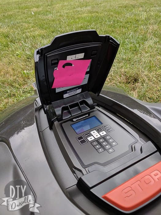 Control panel of the robot mower.