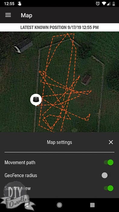 App showing me the movement of the mower.
