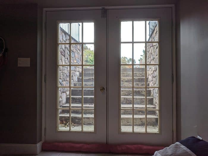 Old glass doors out of our basement.