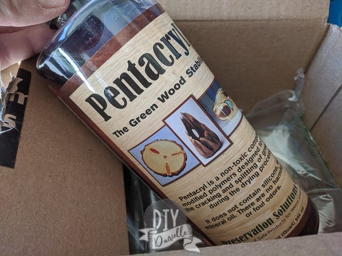 Pentacryl that I ordered to help prevent my peach tree wood from splitting.