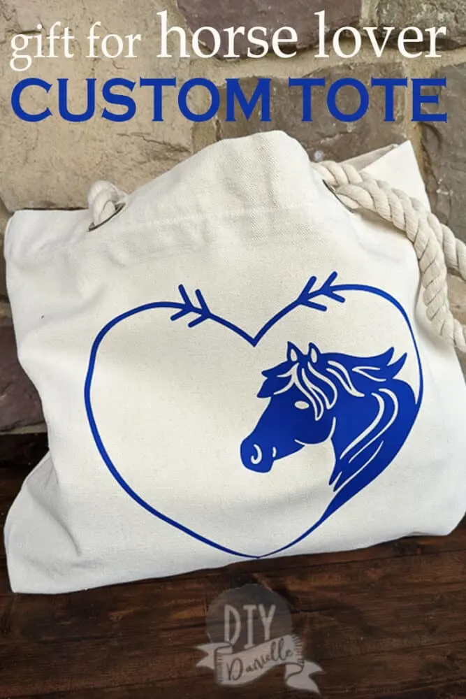 Gift idea for a horse lover. Custom tote with pocket! Make it with your Cricut.