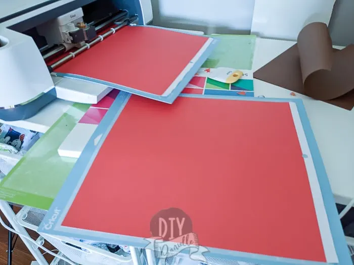Using two Cricut mats to help speed up the process of invitation making.