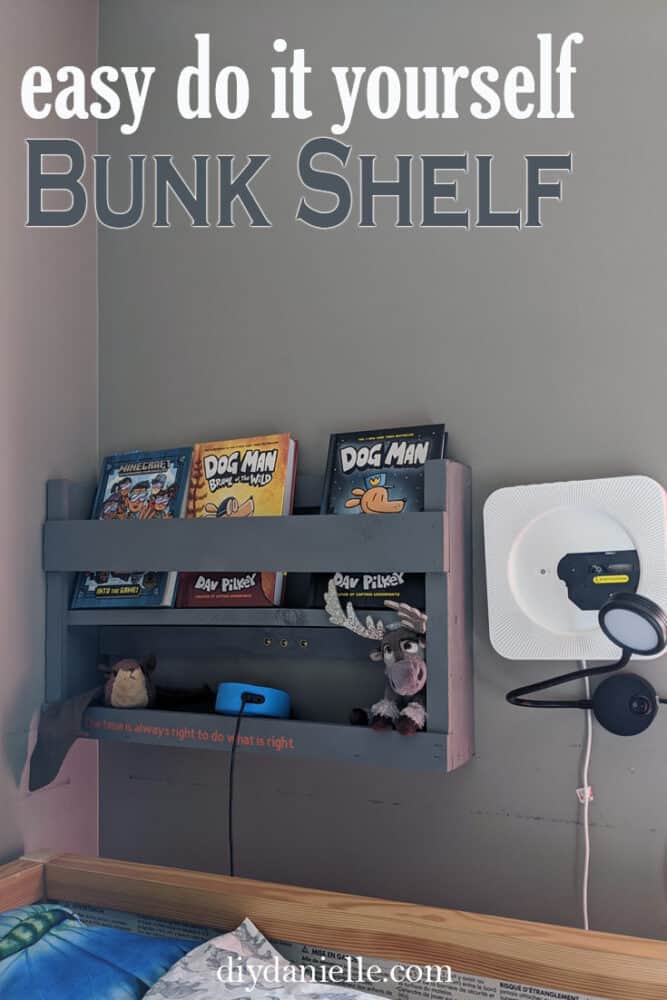 easy DIY bunk bed bookshelf for kids. 
