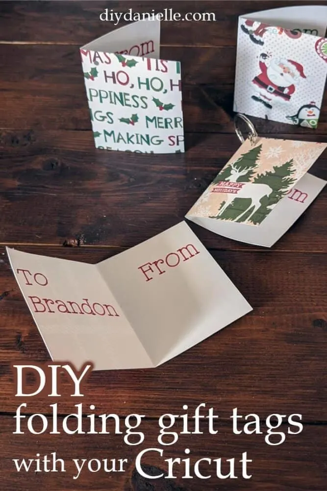 DIY folding gift tags to add to your presents this year. Perfect for Christmas, or use other scrapbook paper for birthdays and other holidays!