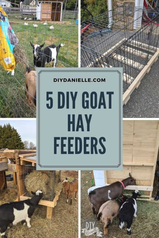 5 DIY Geit Hay Feeders å gjøre for geiter! Disse er ment å redusere avfall, bidra til å øke aktiviteten, og holde høyet tørt.