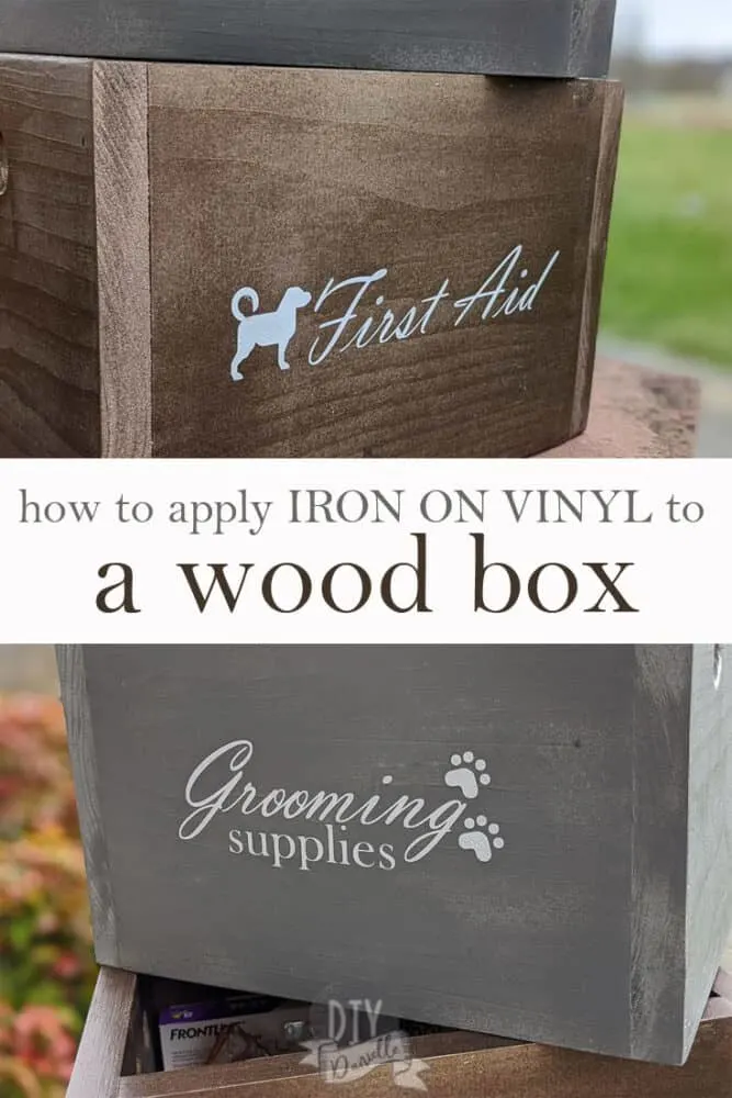 How to apply iron on vinyl or HTV to a wood box! This is SUPER easy!