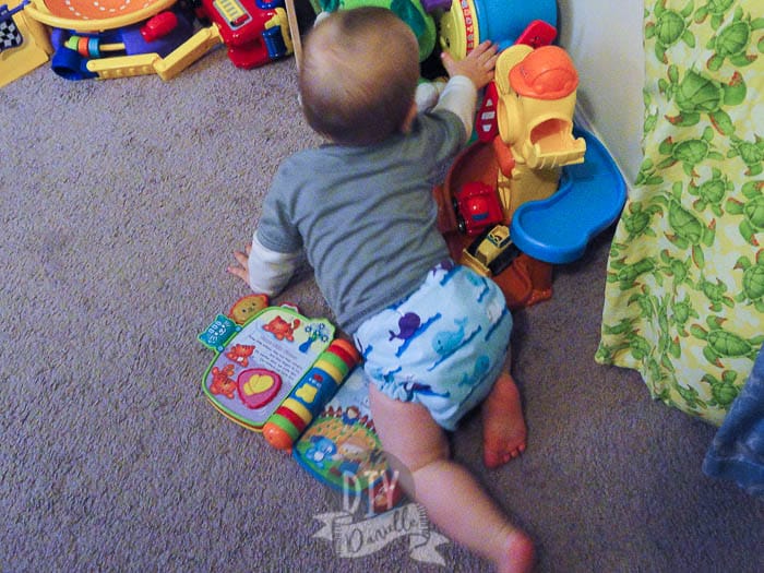 Here's a back photo of my son crawling around in a tshirt diaper! Perfect!