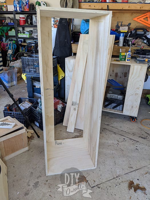 Large 56" shelves for the top of the mudroom.