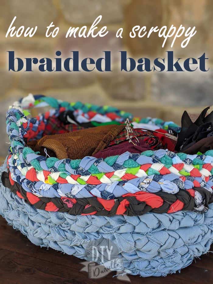 how to make a braided basket from scraps!