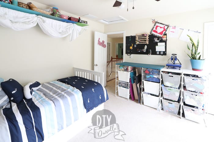 Guest bedroom that also served as a craft room.