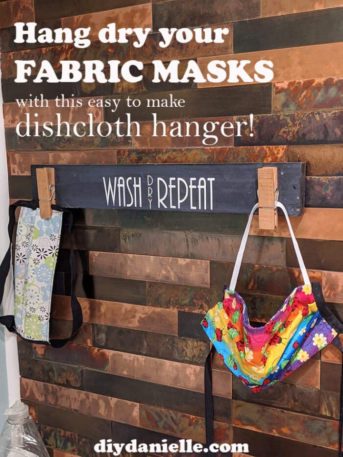 Hang drying masks with my dishcloth hanger! PERFECT!