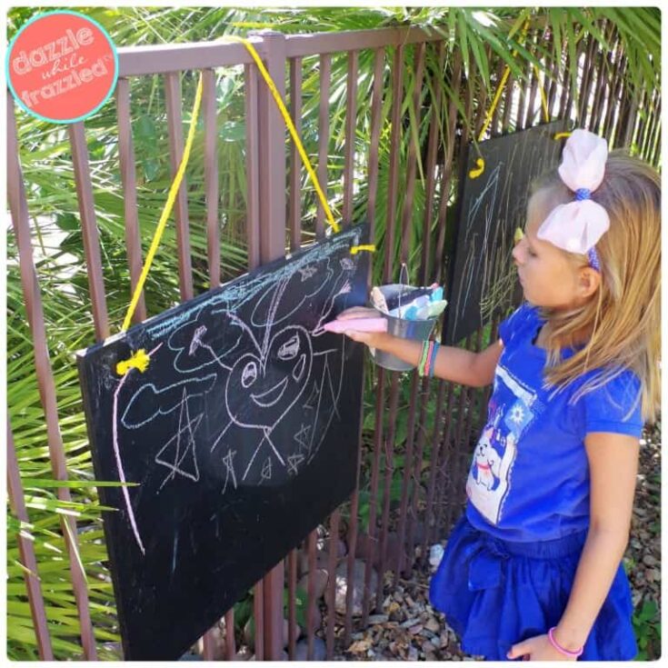 Image for How to Make a Fence-Mounted Kids Outdoor Chalkboard -