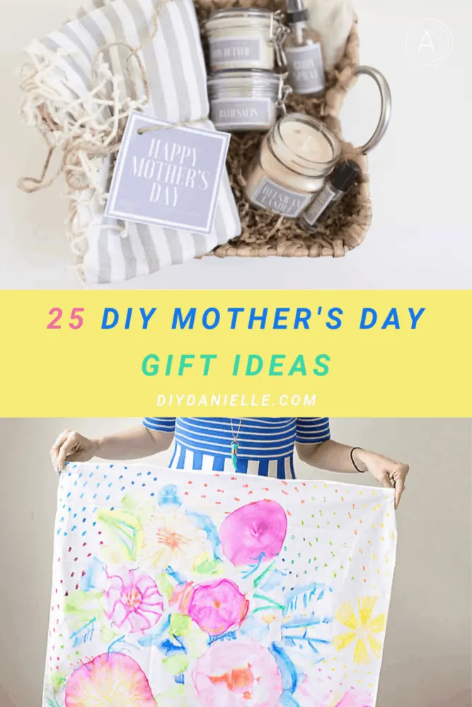 diy mother's day collage of two with yellow center frame
