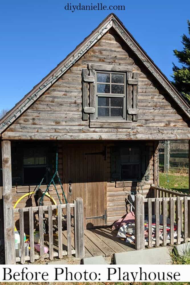 Old photos of the playhouse before the wood was cleaned up.