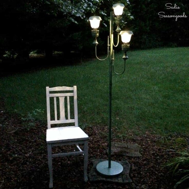 Image for Upcycling an Antique Floor Lamp with Small Solar Lights