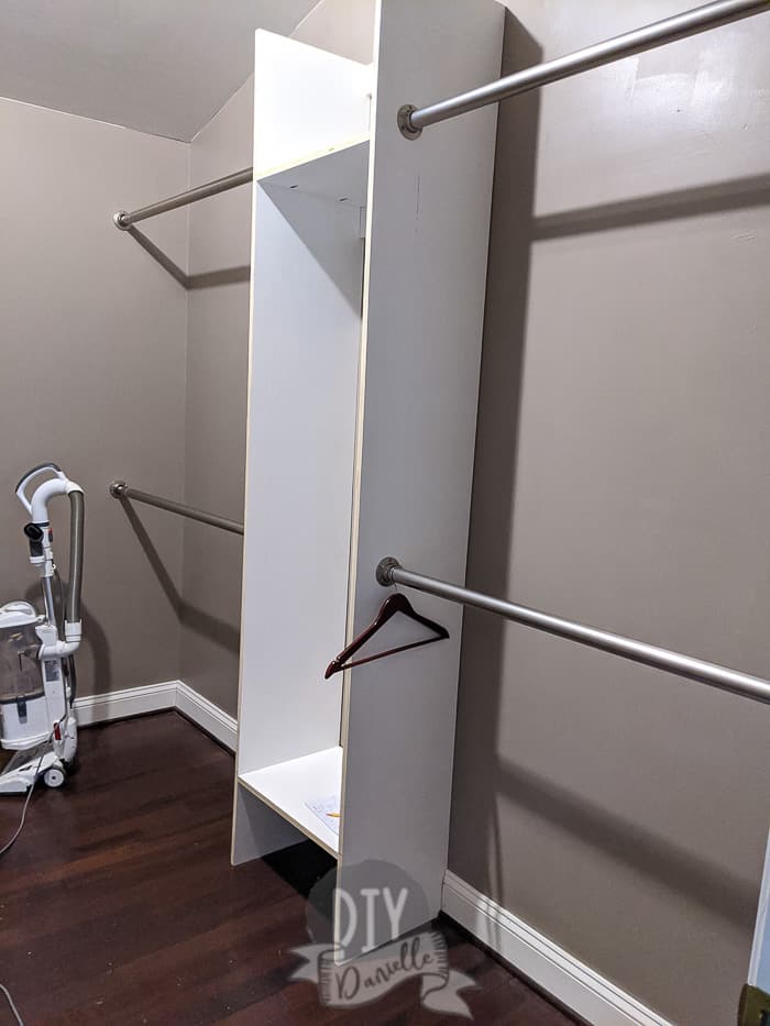 Installing closet discount rod and shelf