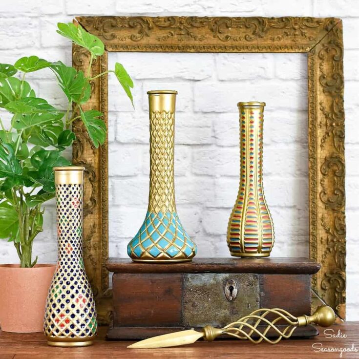 Image for Cloisonne Vase Inspiration with Florist Vases from the Thrift Store
