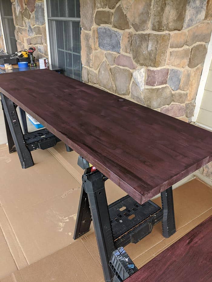 Black cherry butcherblock countertop (birch) before polyurethane was added to it.