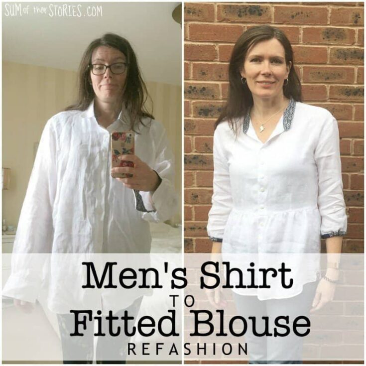 Image for Men's shirt to fitted blouse refashion