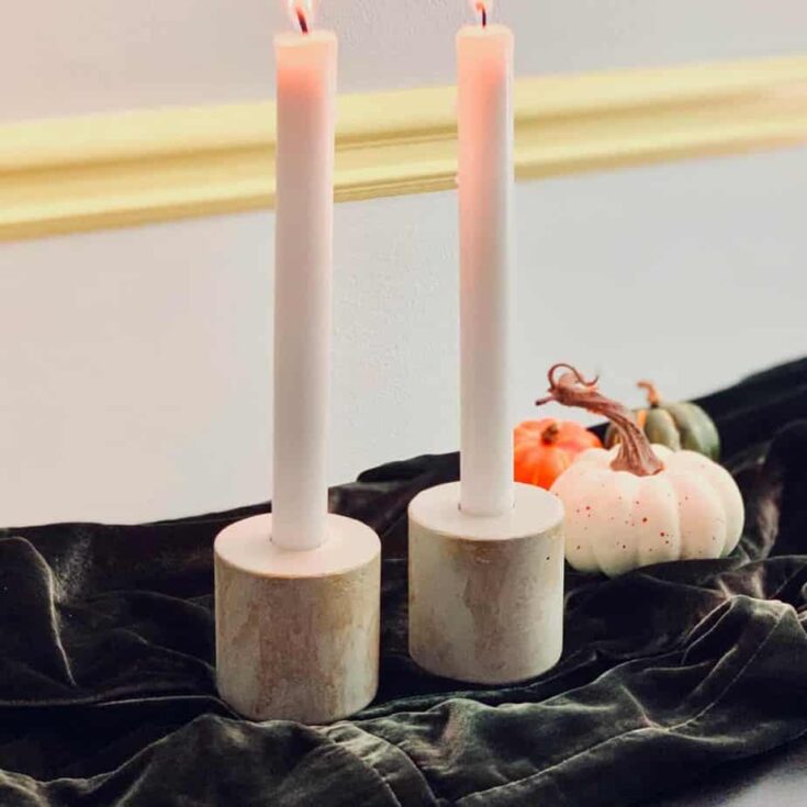 Image for Elegant DIY Concrete Candlestick Holders For Fall