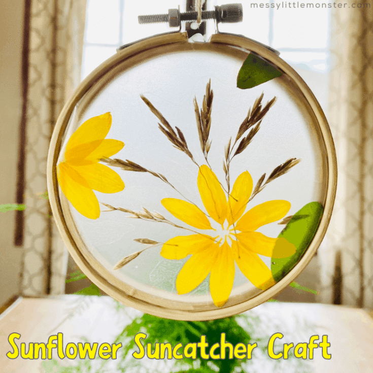 Image for Adorable Sunflower Suncatcher Craft using Real Nature
