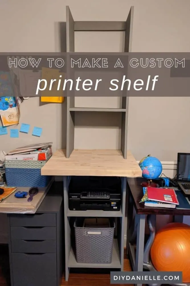 DIY custom printer shelving unit. 