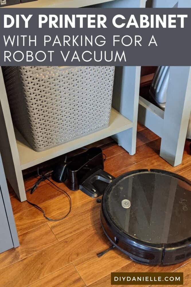 Parking spot for the robot vacuum under our printer cabinet.