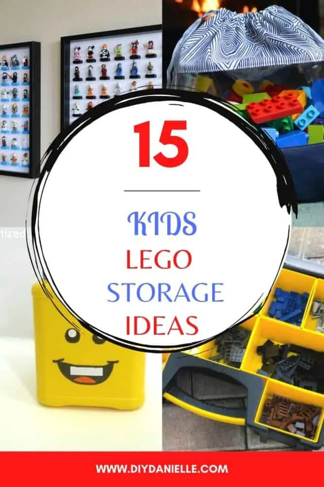 15 kids lego toy storage ideas collage of 4
