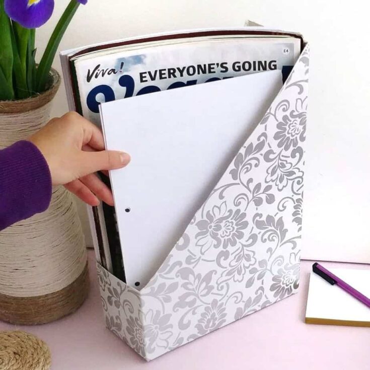 Image for DIY Desk Magazine Organizer Out of a Cereal Box