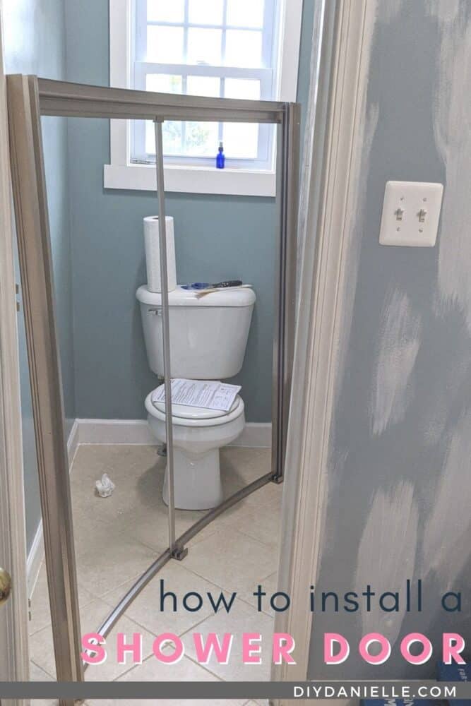 How to install a glass shower door. This easy project lets a lot more light into the room compared to a dark curtain.