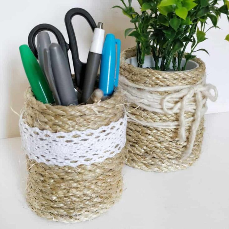 Image for DIY Rope Organizer for Your Desk (Small Rope Baskets)