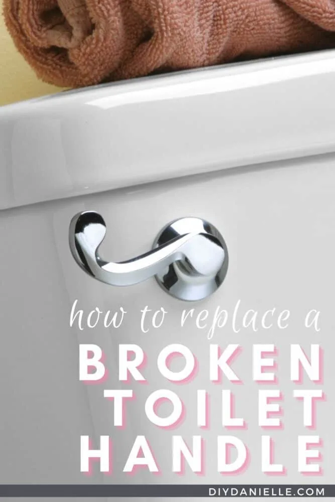 How to fix a broken toilet handle in 5 minutes. Closeup photo of a new toilet handle. 