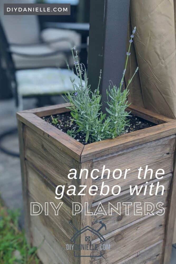 How to anchor a gazebo with DIY Planter Boxes.