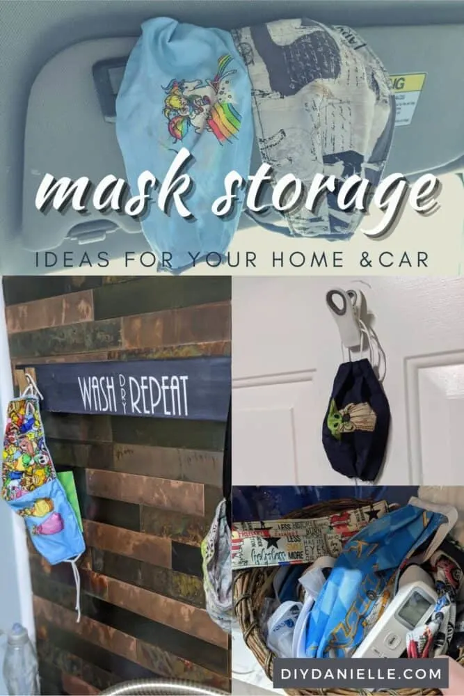 Mask storage ideas for your home and vehicle. Keep masks clean and organized with these cute ideas!