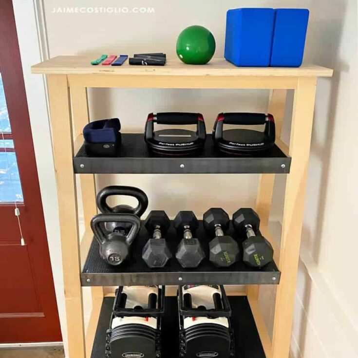 Image for DIY Weight Storage Shelf with Plans