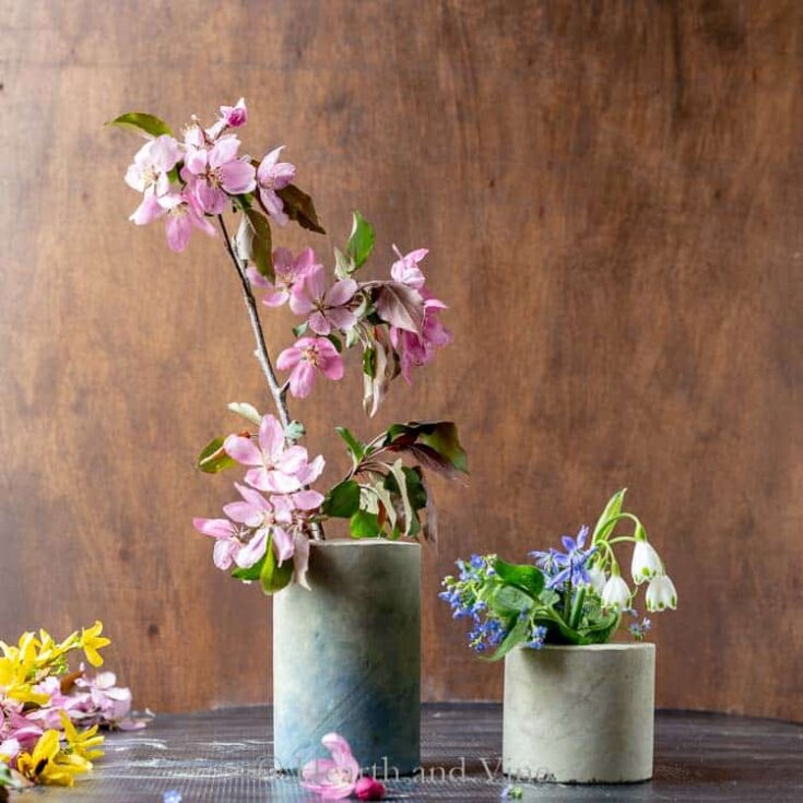 Image for Concrete Vases Made with Dollar Store and Household Items