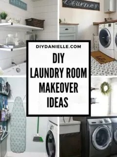laundry room makeover pin collage with text overlay