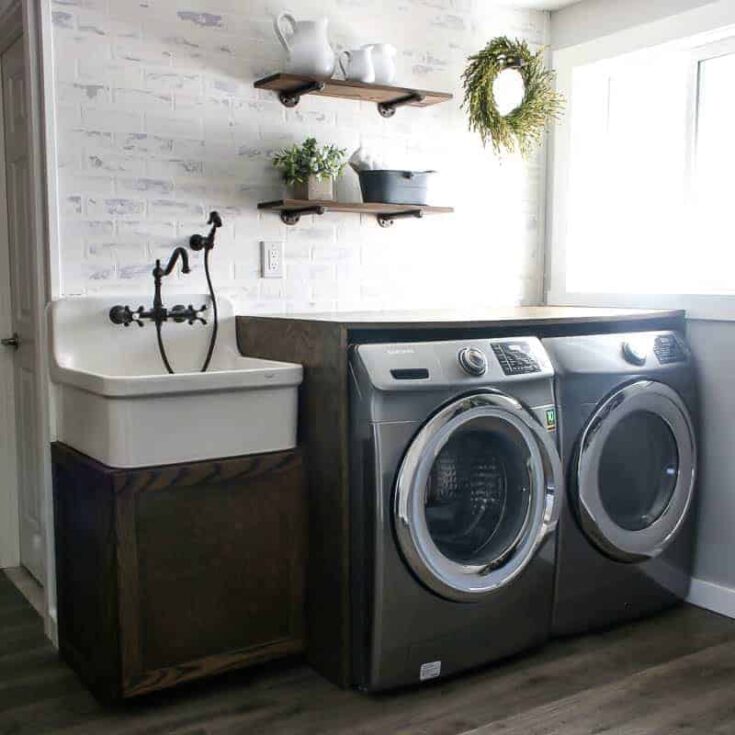 Image for Farmhouse Sink Cabinet For Laundry Room (With Free Plans!)