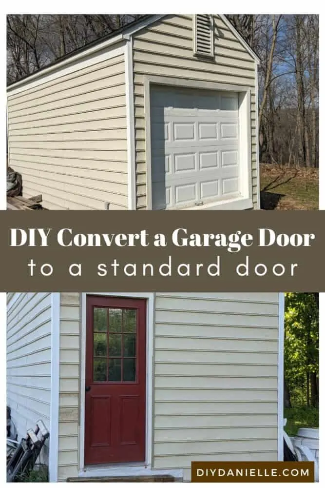 How to convert a garage door to a standard door by framing the 'empty space'. This was an easier project than we expected!