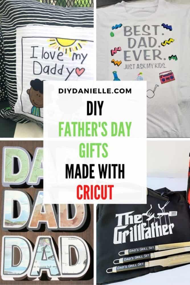 diy cricut fathers day gifts pin collage with text overlay