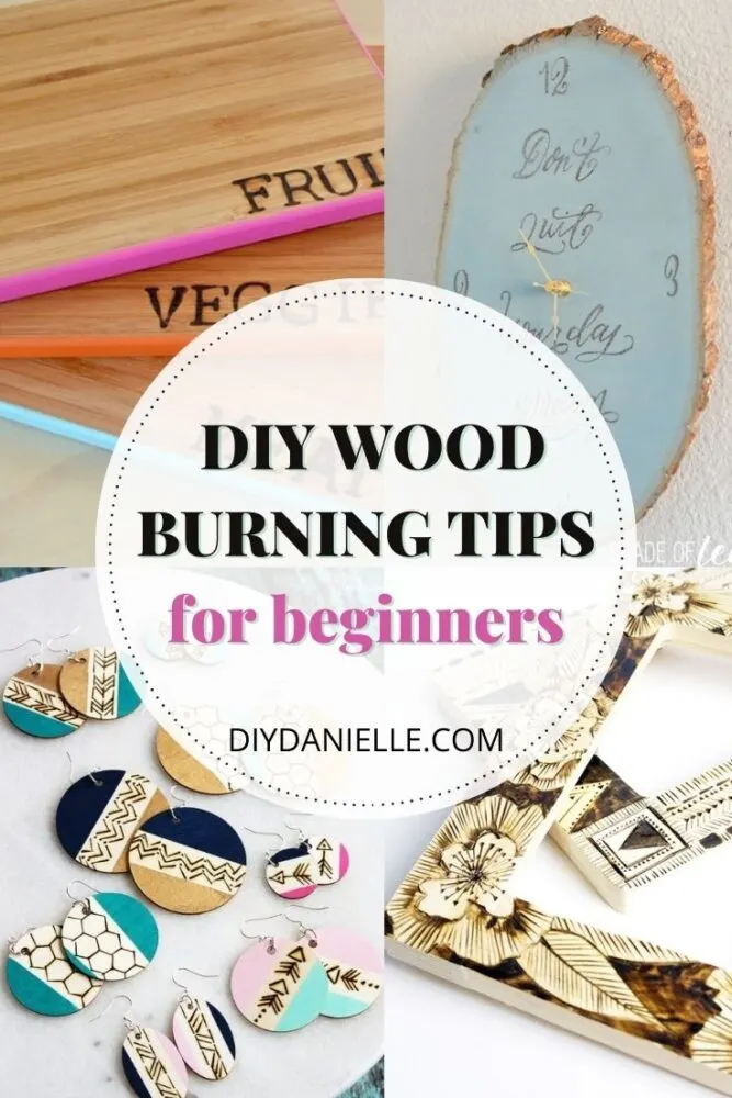 wood burning for beginners pin collage with text overlay