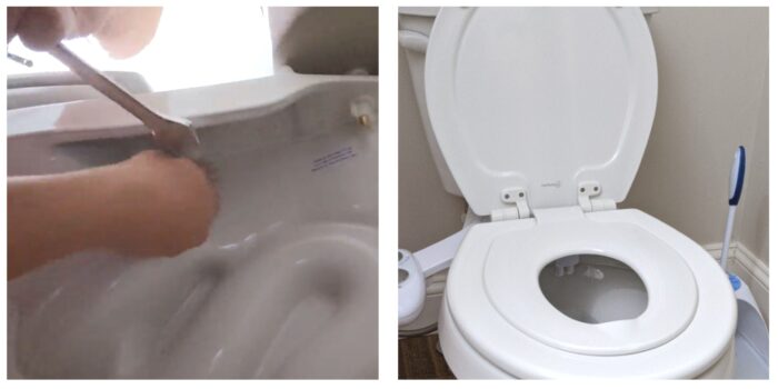 tightening bolt on toilet seat.