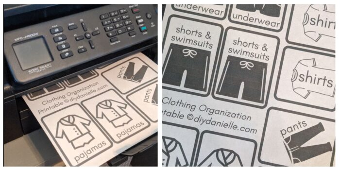 free printables shown being printed.