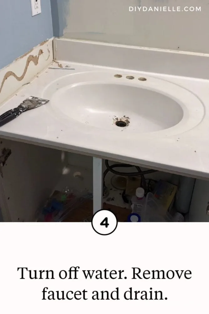 Sink with the faucet and drain removed.