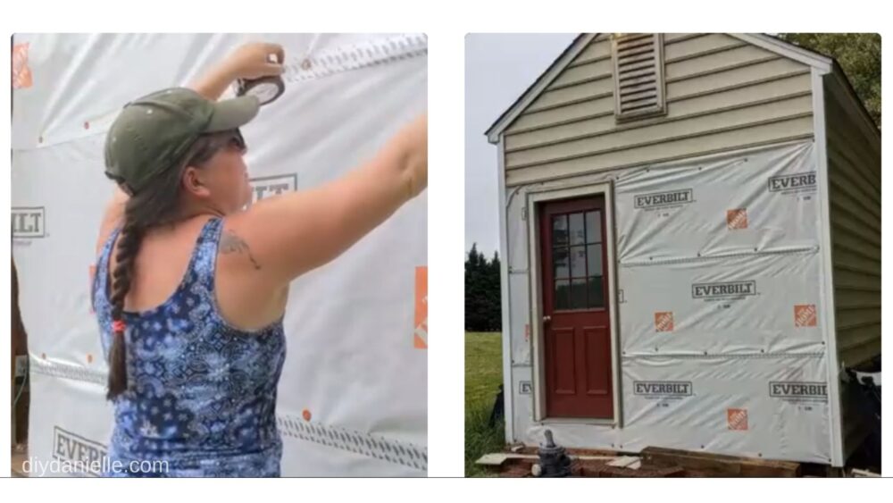 How to Install House Wrap on a Shed DIY Danielle®