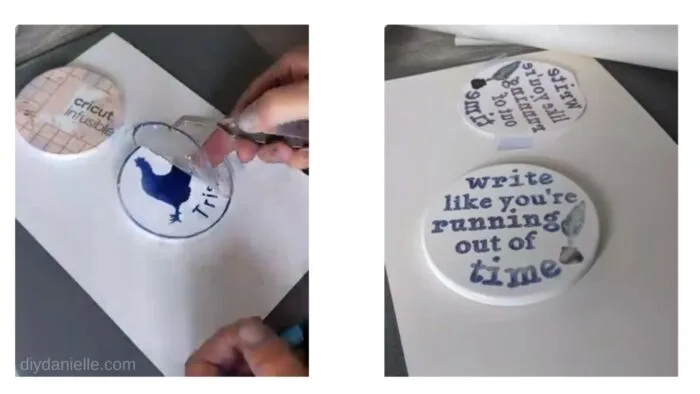 Comparison between Cricut Infusible Ink Coasters with the transfer sheets vs. the infusible ink pens.