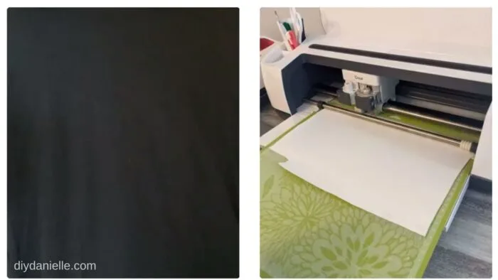 Cutting HTV with shiny side down on a Cricut mat.