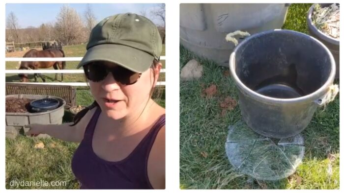 Old horse muck bucket and trough that I'm updating as a planter and water feature.