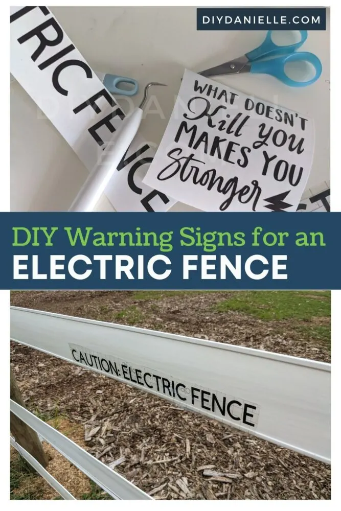 DIY Warning signs for an electric fence.