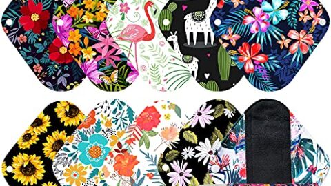Image for 8 Inch Bamboo Charcoal Cloth Menstrual Pads
